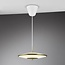 Klassische Art-Deco-Pendelleuchte mit weißem Opalglasschirm und Messingrahmen, 25W LED 1500lm, Ø43 x H14 cm, IP20