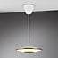 Lámpara colgante clásica art déco con pantalla de ópalo blanco y estructura de latón, LED 25W 1500lm, Ø43 x H14 cm, IP20