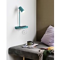 Aplique de pared orientable con casquillo GU10 (bombilla no incl.), metal verde menta, IP20, clase II, altura 42,9 cm, proyección 20 cm