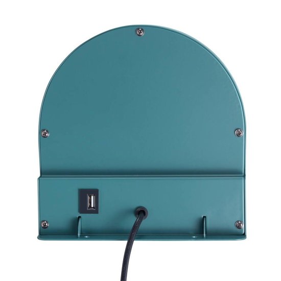 Adjustable wall light with GU10 socket (bulb excl.), mint green metal, IP20, class II, height 42.9 cm, projection 20 cm