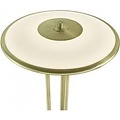 Art deco style floor lamp with white opal shade on a brass base, includes dimmable 15W LED module (900 lm), height 141.3 cm