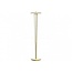 Vloerlamp in art-decostijl met witte opalen kap op messing voet, incl. dimbare 15W LED-module (900 lm), hoogte 141,3 cm