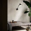 Industriële wandlamp zwart met E14-fitting, metalen behuizing, zwarte textielkabel van 180 cm en afmetingen 55 x 23 x 36,5 cm