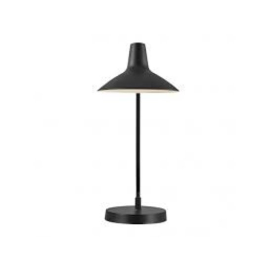 Industrial black table lamp, metal with plastic details, E14 socket, height 55 cm, IP20, bulb not included