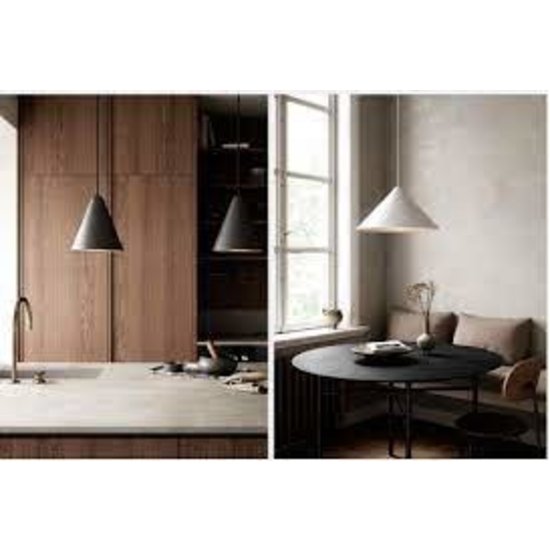 Lámpara colgante de diseño danés moderno y con forma geométrica negra