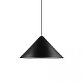 Pendelleuchte im dänischen Design, geometrische Form, schwarz aus Metall mit Kunststoffdetails, E27-Fassung, max. 50W, ø49 cm