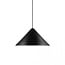 Pendelleuchte im dänischen Design, geometrische Form, schwarz aus Metall mit Kunststoffdetails, E27-Fassung, max. 50W, ø49 cm