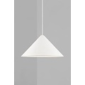Lámpara colgante de diseño, forma geométrica y redonda en metal blanco, casquillo E27 (bombilla no incluida), diámetro 49 cm, altura 24,8 cm