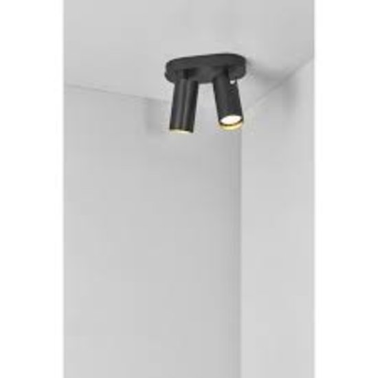 Slim and elegant design 2-spot black GU10