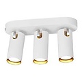 3-spot plafondlamp in wit metaal en kunststof, GU10-fitting, IP20, klasse 2, lichtbron niet inbegrepen