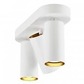 3-spot plafondlamp in wit metaal en kunststof, GU10-fitting, IP20, klasse 2, lichtbron niet inbegrepen