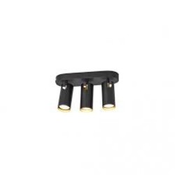 3-spot plafondlamp zwart, GU10 fitting, slank design