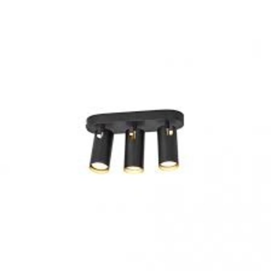 Design fin et élégant 3-spots noir GU10