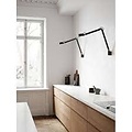 Table/wall lamp in Danish design, black metal, 9W LED included, dimmable, IP20, height 46.5 cm, 250 cm textile cable