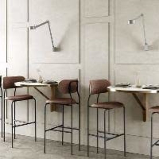 Table/wall lamp with Danish design in grey metal, integrated 9W LED, dimmable, height 46.5 cm, IP20