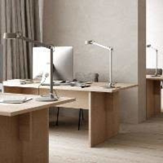 Table/wall lamp with Danish design in grey metal, integrated 9W LED, dimmable, height 46.5 cm, IP20