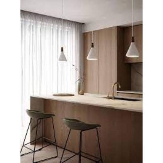upright hanging lamp format and refined in exclusive FSC certified oiled walnut top - white