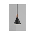 Upright hanging lamp refined in exclusive FSC-certified oiled walnut top - black