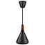 Upright hanging lamp refined in exclusive FSC-certified oiled walnut top - black