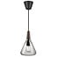 Pendelleuchte mit geölter Nussbaumplatte, Rauchglasschirm und E27-Fassung, max. 40W, Leuchtmittel nicht enthalten