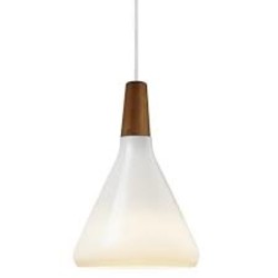 upright hanging lamp format and refined in exclusive FSC certified oiled walnut top - opal glass