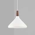 refined hanging lamp in exclusive FSC-certified oiled walnut top - white