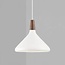 refined hanging lamp in exclusive FSC-certified oiled walnut top - white