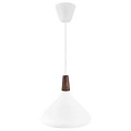 refined hanging lamp in exclusive FSC-certified oiled walnut top - white