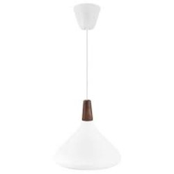 refined hanging lamp in exclusive FSC-certified oiled walnut top - white