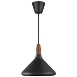refined hanging lamp in exclusive FSC-certified oiled walnut top - black