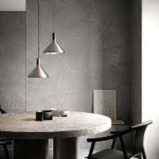 refined hanging lamp in exclusive FSC-certified oiled walnut top - steel