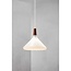 Suspension avec plateau en noyer huilé certifié FSC et abat-jour en verre opale, douille E27 (ampoule non incluse), gradable, hauteur 24,5 cm