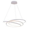 Lampara colgante grande Fantasia con fina forma de espiral en blanco, LED SMD regulable de 88 W, diametro 73 cm