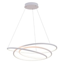Grande suspension fine spirale blanche dimmable 88W