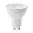 GU10 LED spot 3W with 220 lumen, warm white light at 2800 Kelvin and Ra value above 80, diameter 50 mm, height 57 mm