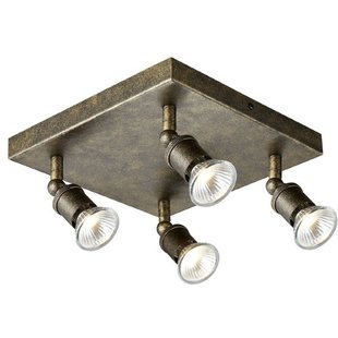 Fantasia plafondlamp roest vierkant 4x GU10 5W LED