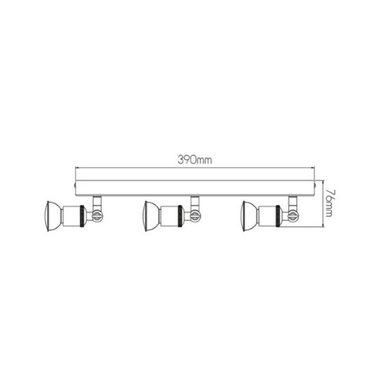 Ceiling lamp rust rectangle 3xGU10 5W LED