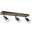 Fantasia plafondlamp rechthoek roest met 3 richtbare GU10 LED-spots, 5W, 2700K, dimbaar