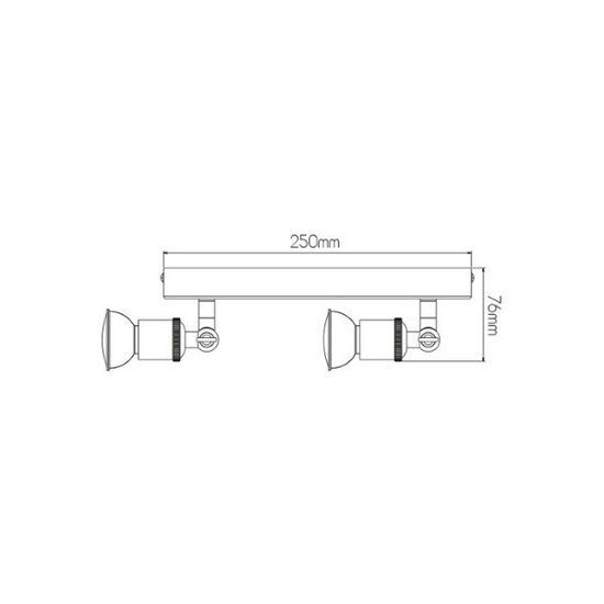 Fantasia plafondlamp roest rechthoek met 2x GU10 5W LED (2700K, 400 lumen), dimbaar, richtbaar, aluminium, IP20