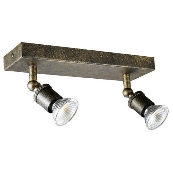 Ceiling lamp rust rectangle 2xGU10 5W LED