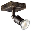 Fantasia STUGA vierkante plafondlamp in roestkleur met 1 richtbare GU10 LED-spot van 5 W