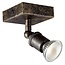 Fantasia Plafonnier carre Fantasia STUGA couleur rouille avec 1 spot GU10 LED orientable de 5 W