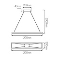 Design Hängelampe Rechteck weiß 30x120cm 53W