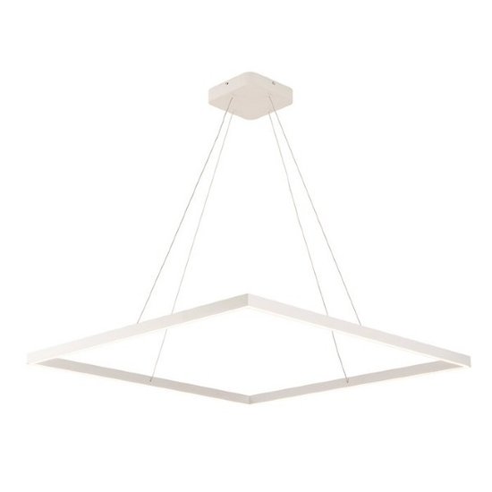 Fantasia lámpara colgante diseño cuadrada blanca, 90x90 cm, LED 98W, 5292 lúmenes, 3000K blanco cálido, regulable, IP20
