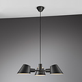 Suspension 3 têtes E27 noire, aluminium, IP20, 3x max 28W, câble 300 cm, diamètre 60 cm