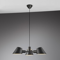 Lámpara colgante de 3 cabezas de diseño moderno y atemporal - negro
