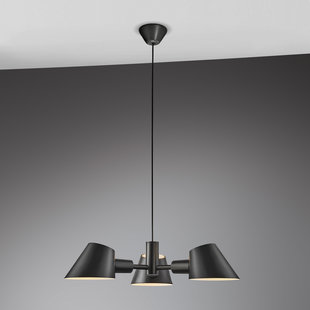 Lampe suspendue à 3 têtes design moderne et intemporel - noir