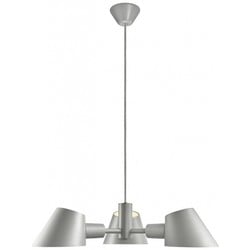 Suspension 3 lumières grise en aluminium, douille E27