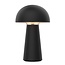 Fantasia Boleto lampe de table rechargeable LED, 4,7W 170 lumens 3000K, dimmable tactile, rechargeable USB, IP44, noir mat, Ø135 x 215 mm