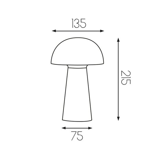 Fantasia Boleto lámpara de mesa recargable LED, 4,7W 170 lúmenes 3000K, regulable táctil, recargable por USB, IP44, negro mate, Ø135 x 215 mm